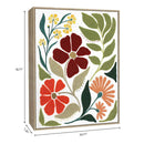 Framed Floral Embroidered Canvas Wall Art, 19 x 25 Inch