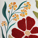 Framed Floral Embroidered Canvas Wall Art, 19 x 25 Inch