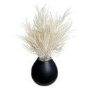 Artificial White Pampas Grass Arrangement in Black Pot, 16 Inch
