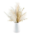 Artificial Pampas and Wheat Floral Arrangement in Ceramic Pot, 18 Inch