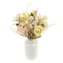 Artificial Rose and Heather Floral Arrangement in Pot, 15 Inch
