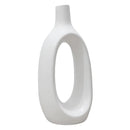 Modern Ivory White Ceramic Table Vase, 8.5 Inch