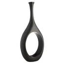 Modern Black Open Circle Floor Vase, 48 Inch