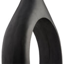 Modern Black Open Circle Floor Vase, 48 Inch