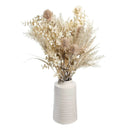 Artificial Thistle and Eucalyptus Floral Arrangement in White Pot, 20 Inch