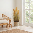 Artificial Onion Grass Floor Plant in Woven Basket, 38.5 Inch