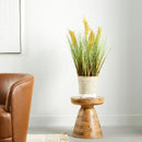 Artificial Onion Grass Floor Plant in Woven Basket, 38.5 Inch
